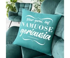 Dekoratyvinė pagalvėlė "Visur gerai, bet namuose geriausia"