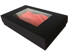 Dovanų dėžutė, juoda 250x155x50mm