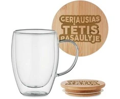 Dvigubo stiklo puodelis "Geriausias tėtis pasaulyje"