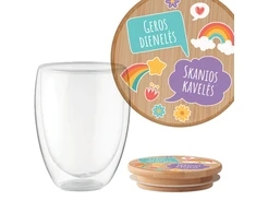 Dvigubo stiklo puodelis "Geros dienelės", 350ml