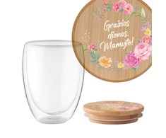 Dvigubo stiklo puodelis "Gražios dienos, Mamyte", 350ml