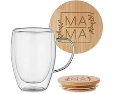 Dvigubo stiklo puodelis "Mama" 350ml