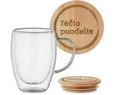Dvigubo stiklo puodelis "Tėčio puodelis"