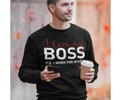 Džemperis "I love my Boss" (be kapišono)
