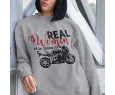 Džemperis "Real women ride motorcycle" (be kapišono)