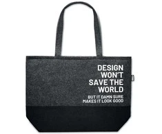 Eko-veltinio pirkinių krepšys "Design won't save the world"
