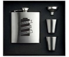 Gertuvės rinkinys su taurelėmis ir piltuvėliu "Boso baterija" (180ml)