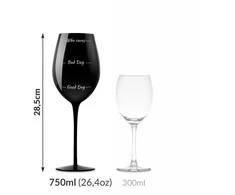 Handlosfera Gigantiška juoda vyno taurė "Who cares" (750ml)