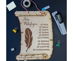 Graviruota medinė lentelė "Geriausias mokytojas"