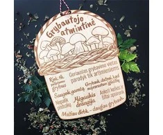 Graviruota medinė lentelė "Grybautojo atmintinė"