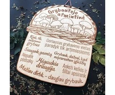 Graviruota medinė lentelė "Grybautojo atmintinė"