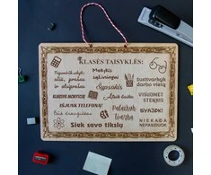Graviruota medinė lentelė "Klasės taisyklės"