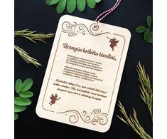 Graviruota medinė lentelė "Krikšto tėveliams"