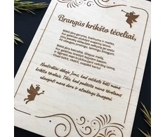 Graviruota medinė lentelė "Krikšto tėveliams"