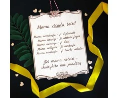 Graviruota medinė lentelė "Mama visada teisi"