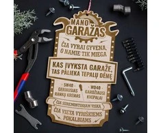 Graviruota medinė lentelė "Mano garažas"