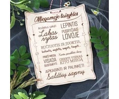 Graviruota medinė lentelė "Miegamojo taisyklės"