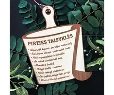 Graviruota medinė lentelė "Pirties taisyklės"