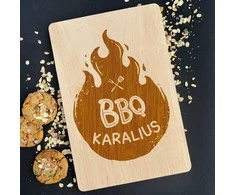 Graviruota medinė pjaustymo lentelė "BBQ karalius"