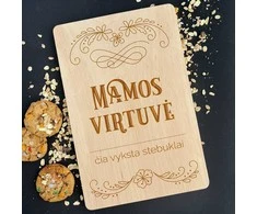 Graviruota medinė pjaustymo lentelė "Mamos virtuvė"