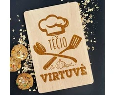 Graviruota medinė pjaustymo lentelė "Tėčio virtuvė"