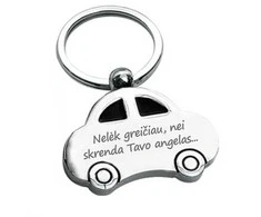 Graviruotas raktų pakabukas "Nelėk greičiau, nei skrenda Tavo angelas..."