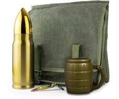 Karinės tematikos dovanų rinkinys "Bullet &amp; Grenade"