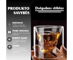 Kaukolės formos stiklinė "DOOMED", 200ml