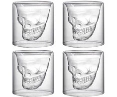 Kaukolės formos stikliukų rinkinys "DOOMED", 4 x 75ml