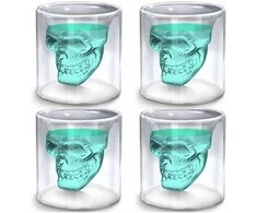 Kaukolės formos stikliukų rinkinys "DOOMED", 4 x 75ml