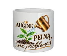 Keramikinis vazonas "Auginkite pelną, ne problemas"