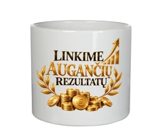 Keramikinis vazonas "Linkime augančių rezultatų"
