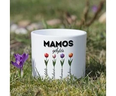 Keramikinis vazonas "Mamos gėlytės" su vaikų vardais