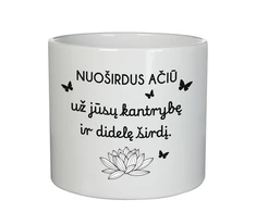 Keramikinis vazonas "Nuoširdus ačiū mokytojui"