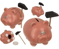 Kiaulė taupyklė su plaktuku "Comic Piggy"
