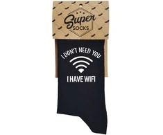 Kojinės "I don't need you I have wifi"