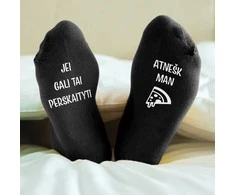 Kojinės su spauda ant padų "Atnešk man picą"