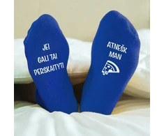 Kojinės su spauda ant padų "Atnešk man picą"