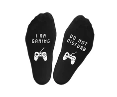 Kojinės su spauda ant padų "I am gaming, do not disturb"