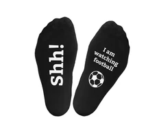 Kojinės su spauda ant padų "I am watching football"