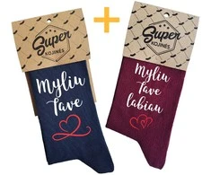 Kojinių komplektas porai "Myliu Tave labiau"