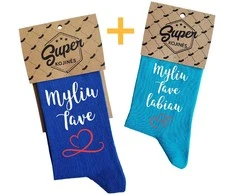 Kojinių komplektas porai "Myliu Tave labiau"