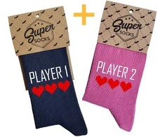 Kojinių komplektas porai "Player 1 and Player 2"