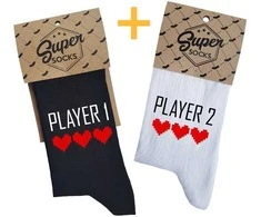 Kojinių komplektas porai "Player 1 and Player 2"
