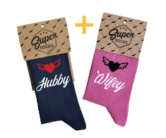 Kojinių komplektas porai "Wifey &amp; Hubby"