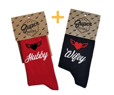 Kojinių komplektas porai "Wifey &amp; Hubby"