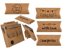 Kraft popieriaus dėžutės - pagalvėlės "For you", 4vnt