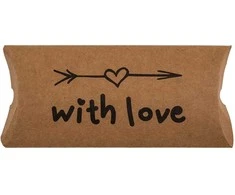 Kraft popieriaus dėžutės - pagalvėlės "For you", 4vnt
