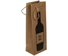 Kraft popieriaus dovanų maišelis buteliui "Wine time" (35x9x9cm)