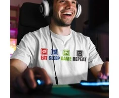 Marškinėliai "Eat.Sleep.Game.Repeat."